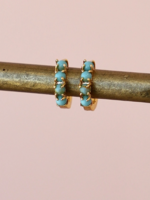 Katie Waltman Mini Turquoise Hoops GOLD