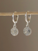 Katie Waltman Mira Coin Huggies- Silver