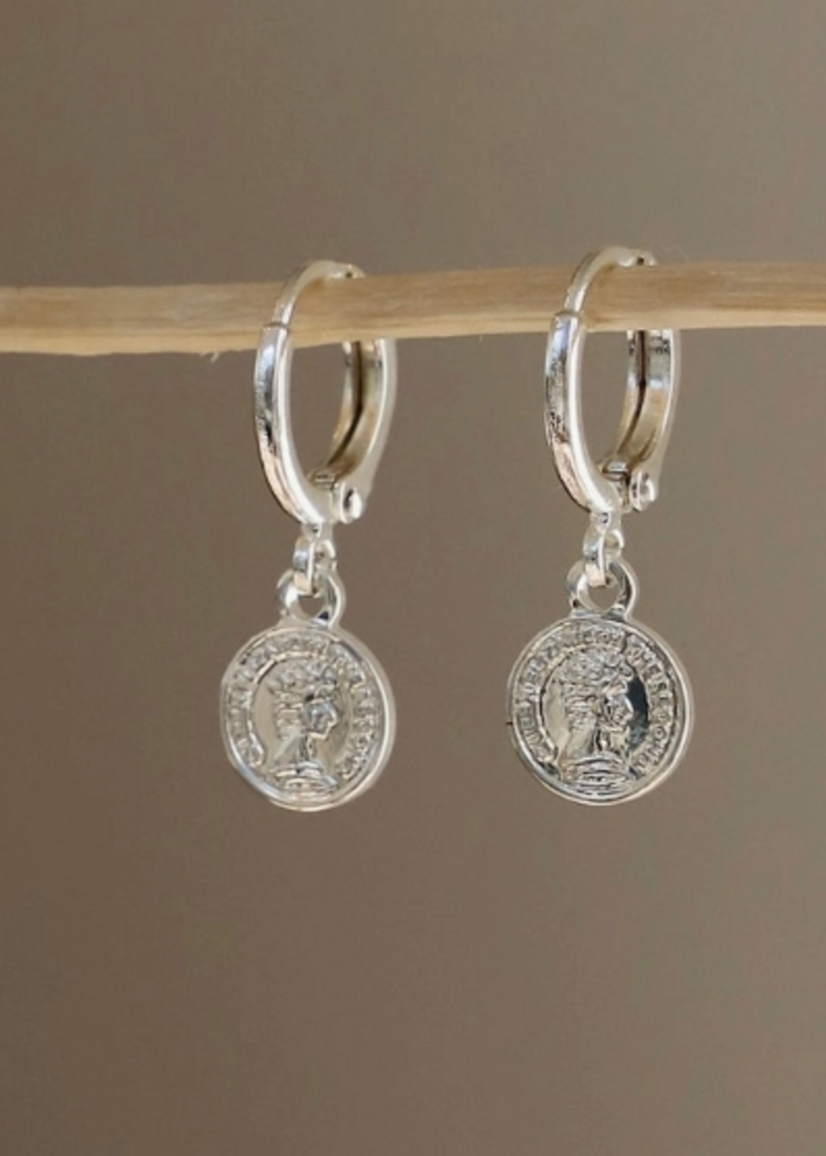 Katie Waltman Mira Coin Huggies- Silver