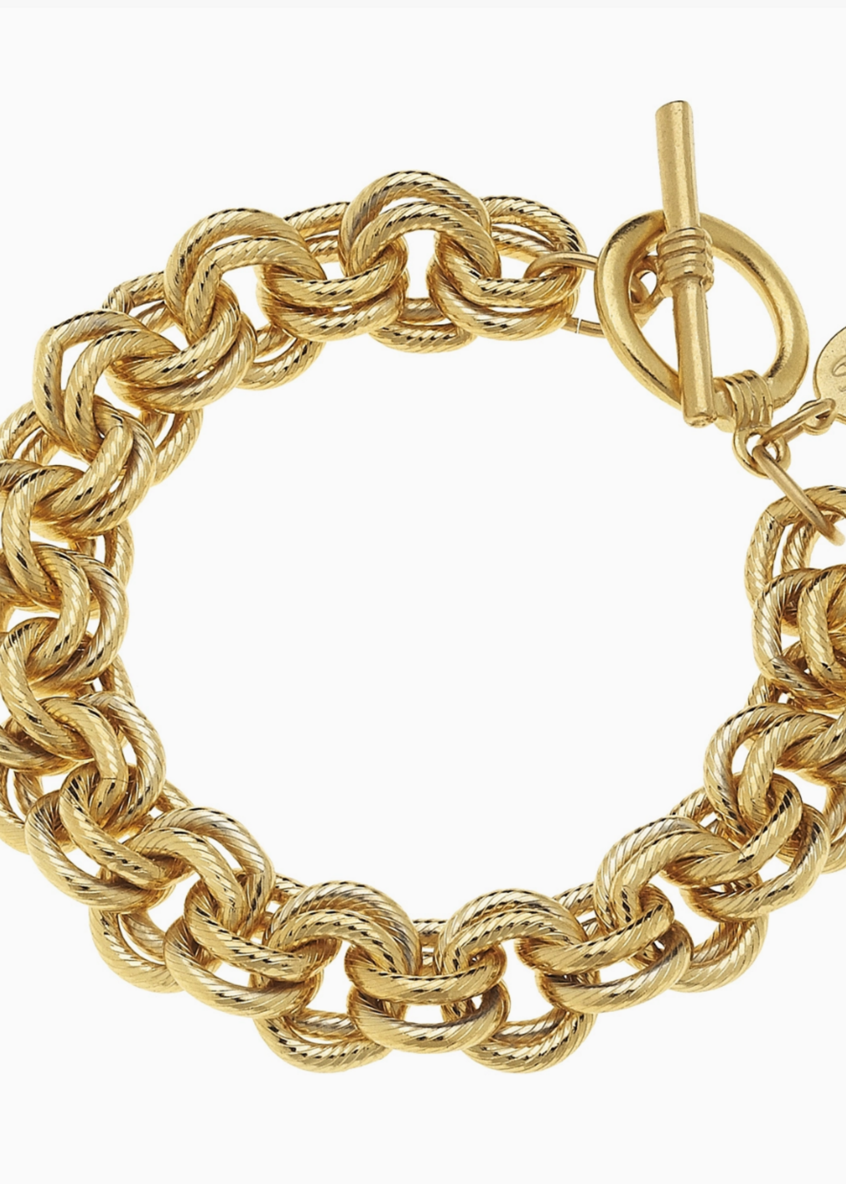 Susan Shaw Gold Double Link Chain Bracelet