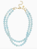 Susan Shaw Double Strand Light Blue Jade Necklace