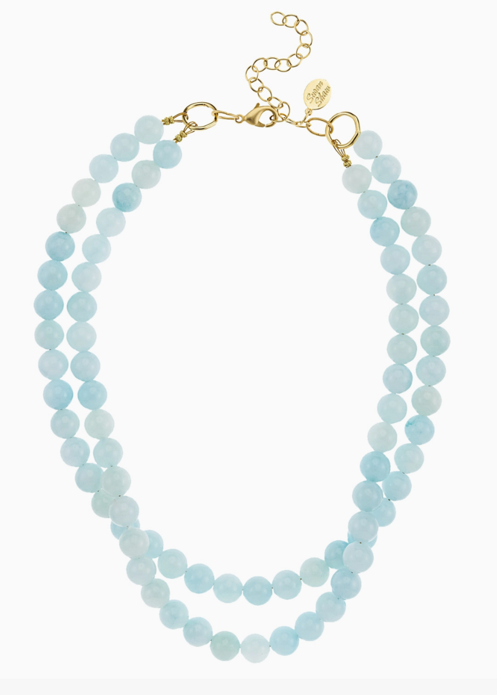 Susan Shaw Double Strand Light Blue Jade Necklace