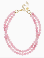 Susan Shaw Double Strand Pink Jade Necklace