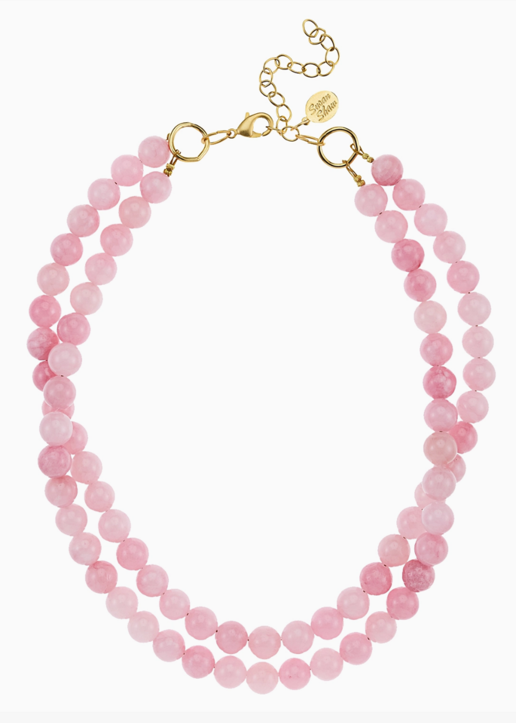 Susan Shaw Double Strand Pink Jade Necklace