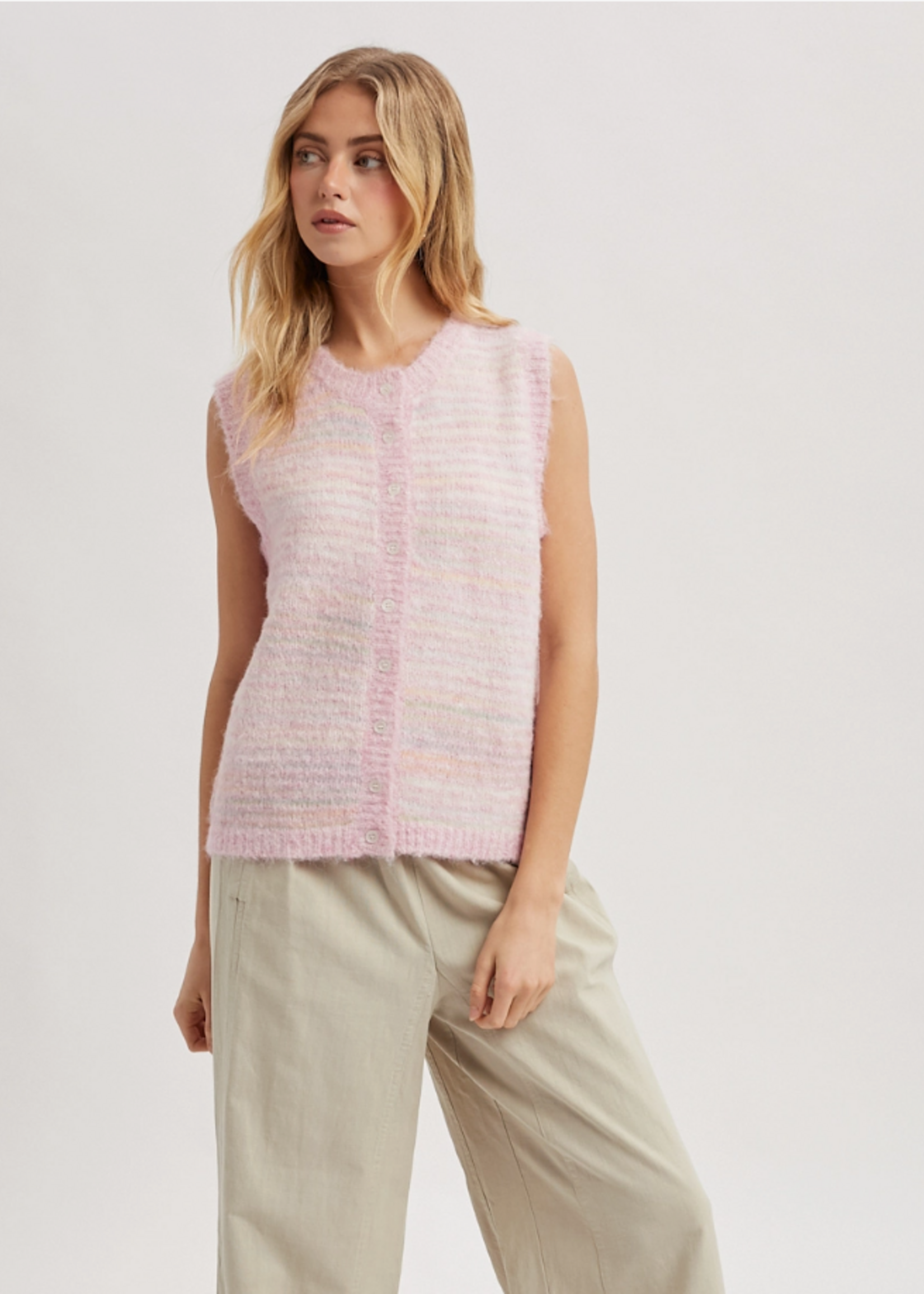 Wishlist Apparel Brushed Multicolor Striped Sweater Vest /