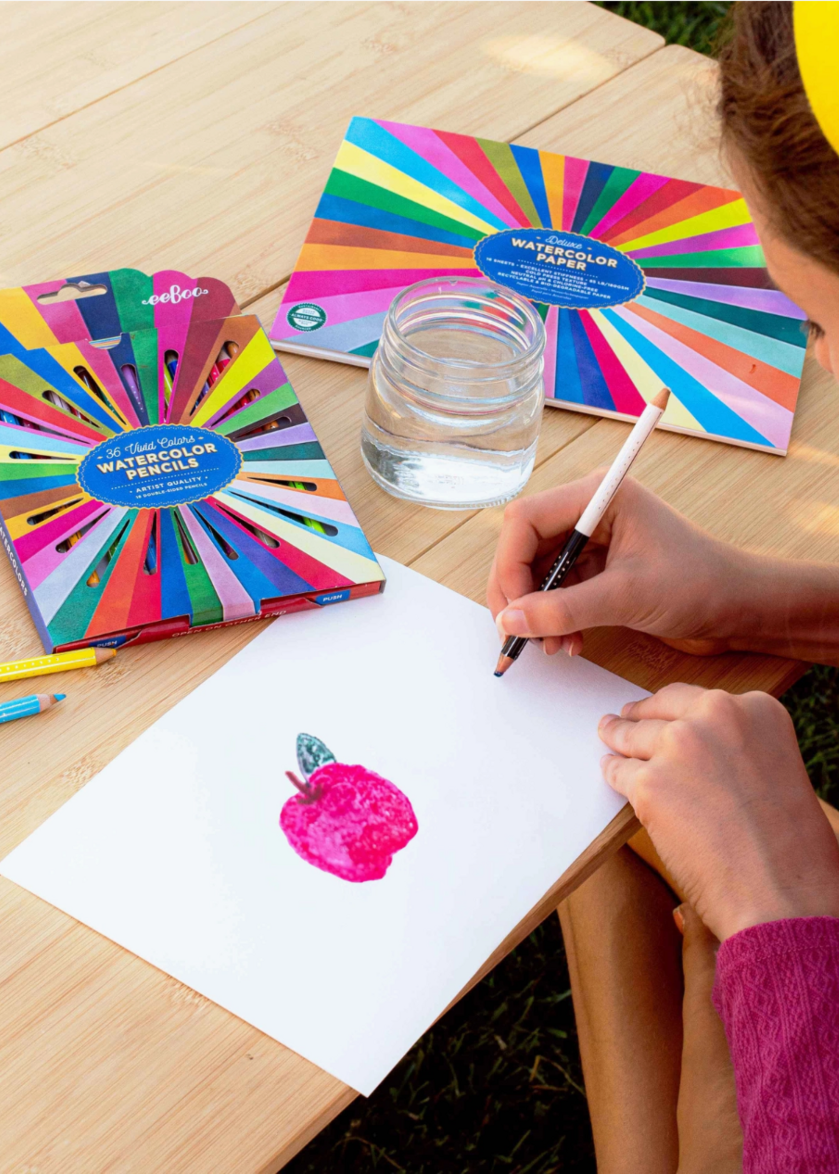 eeboo Rainbow 18 Double-Sided Watercolor