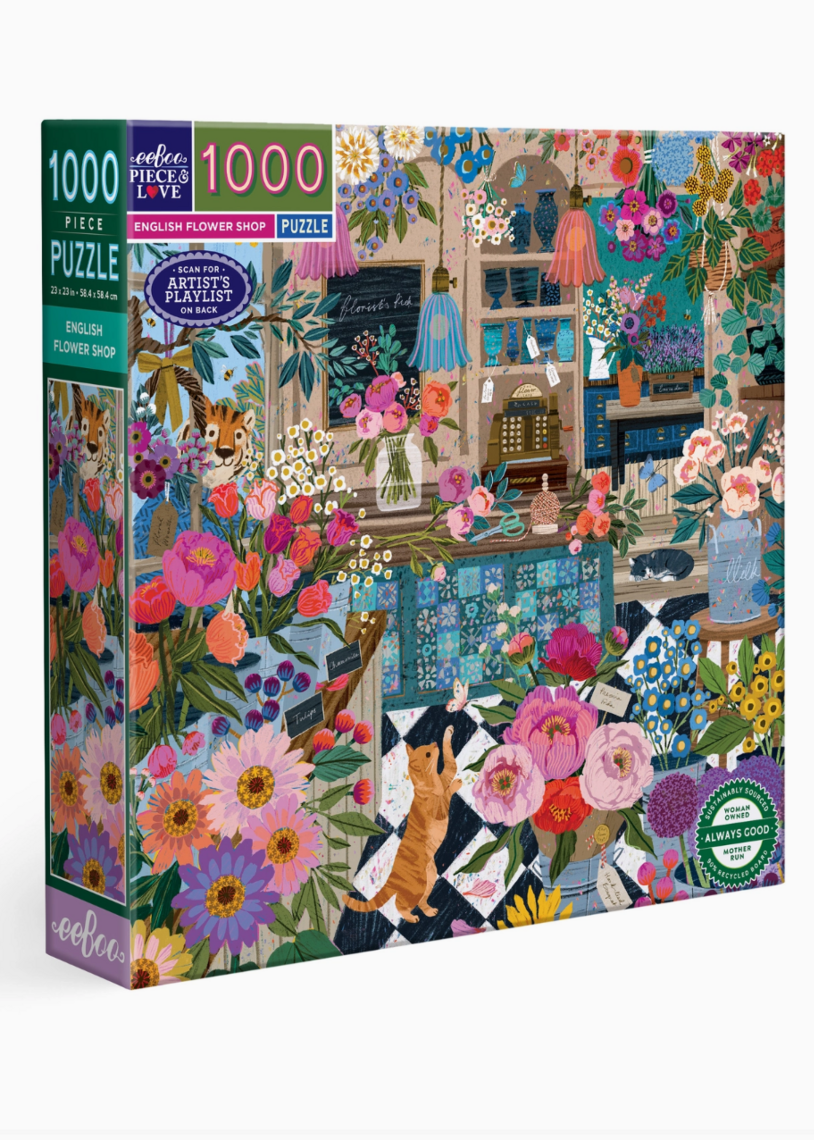 eeboo English Flower Shop 1000 Piece Puzzle