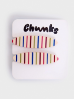 CHUNKS Allie Clips in Oval Vanilla Stripe