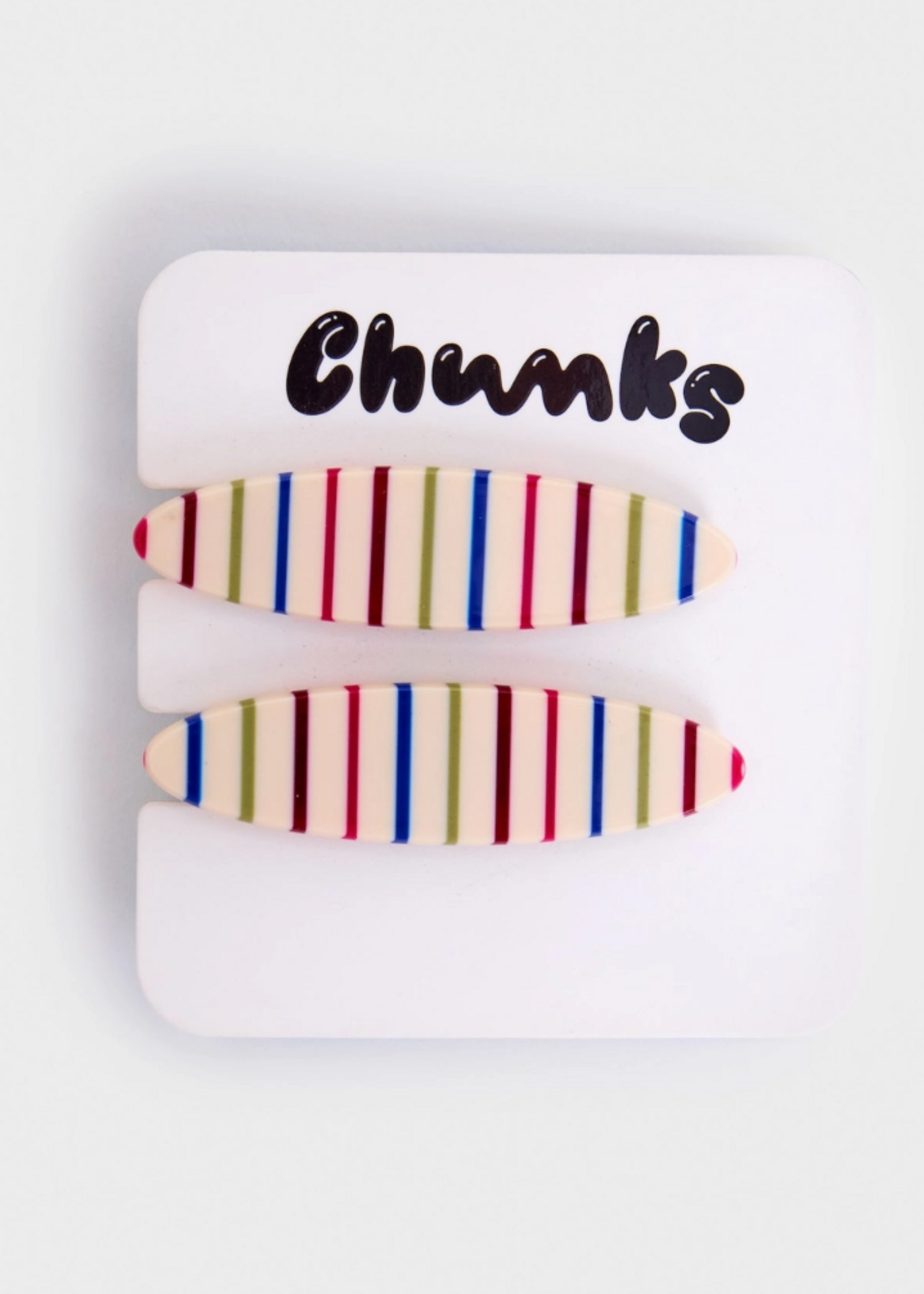 CHUNKS Allie Clips in Oval Vanilla Stripe