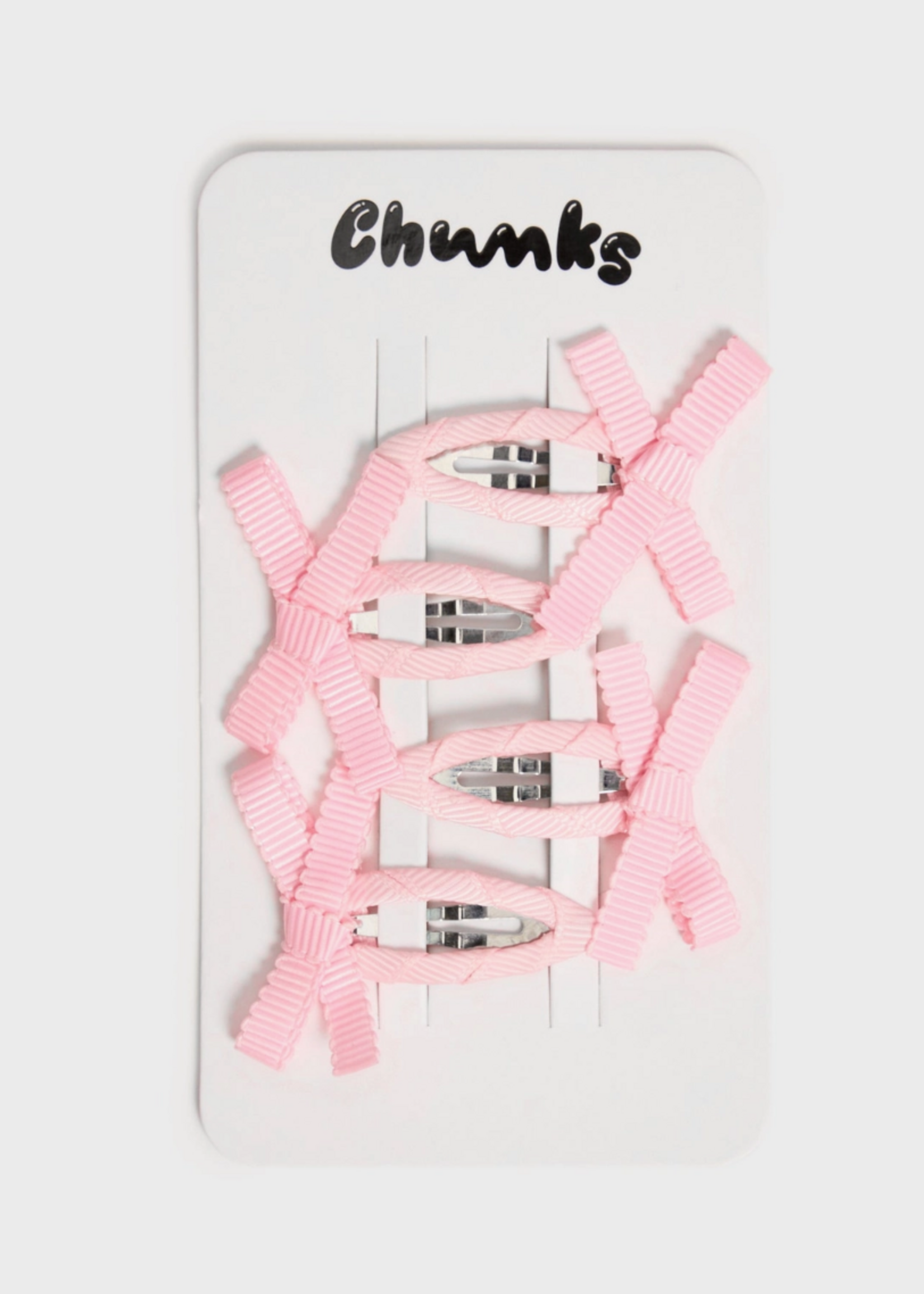 CHUNKS Bow Snap Clips in Blush