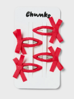 CHUNKS Bow Snap Clips in Cherry