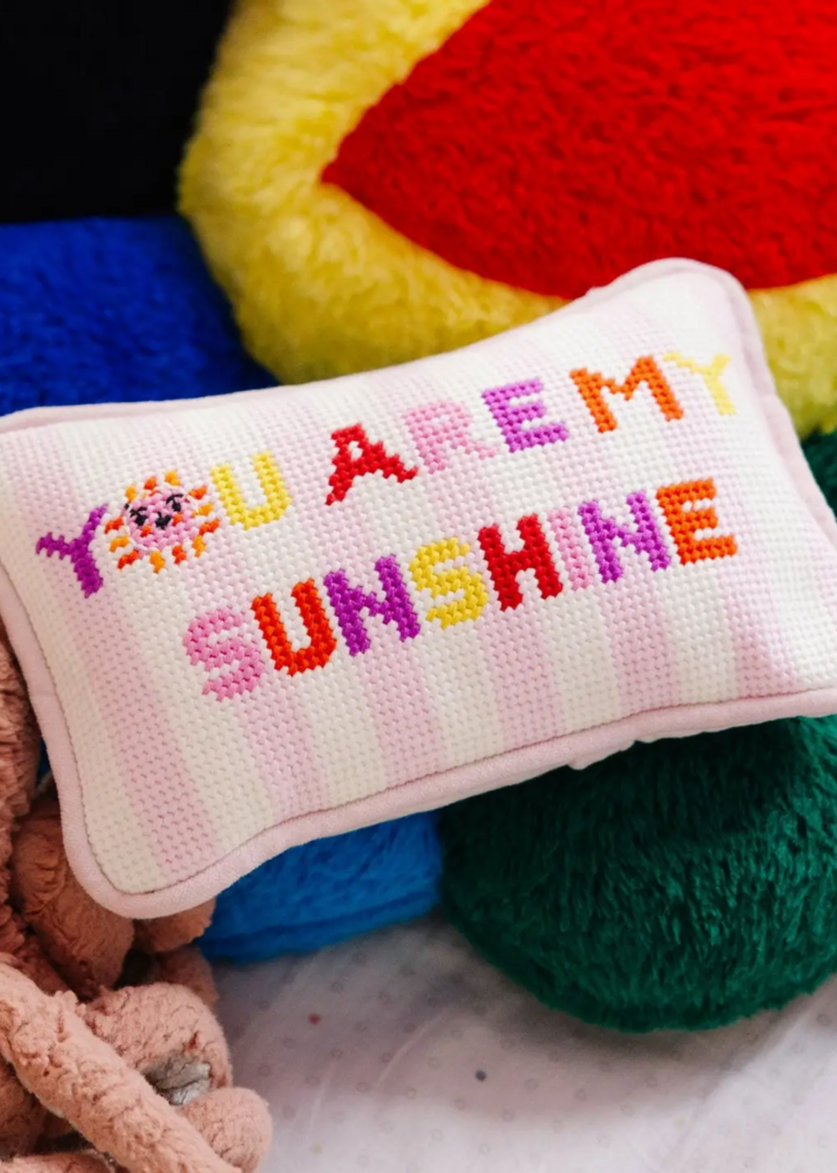 Furbish Studio You Are My Sunshine Mini Needlepoint Pillow