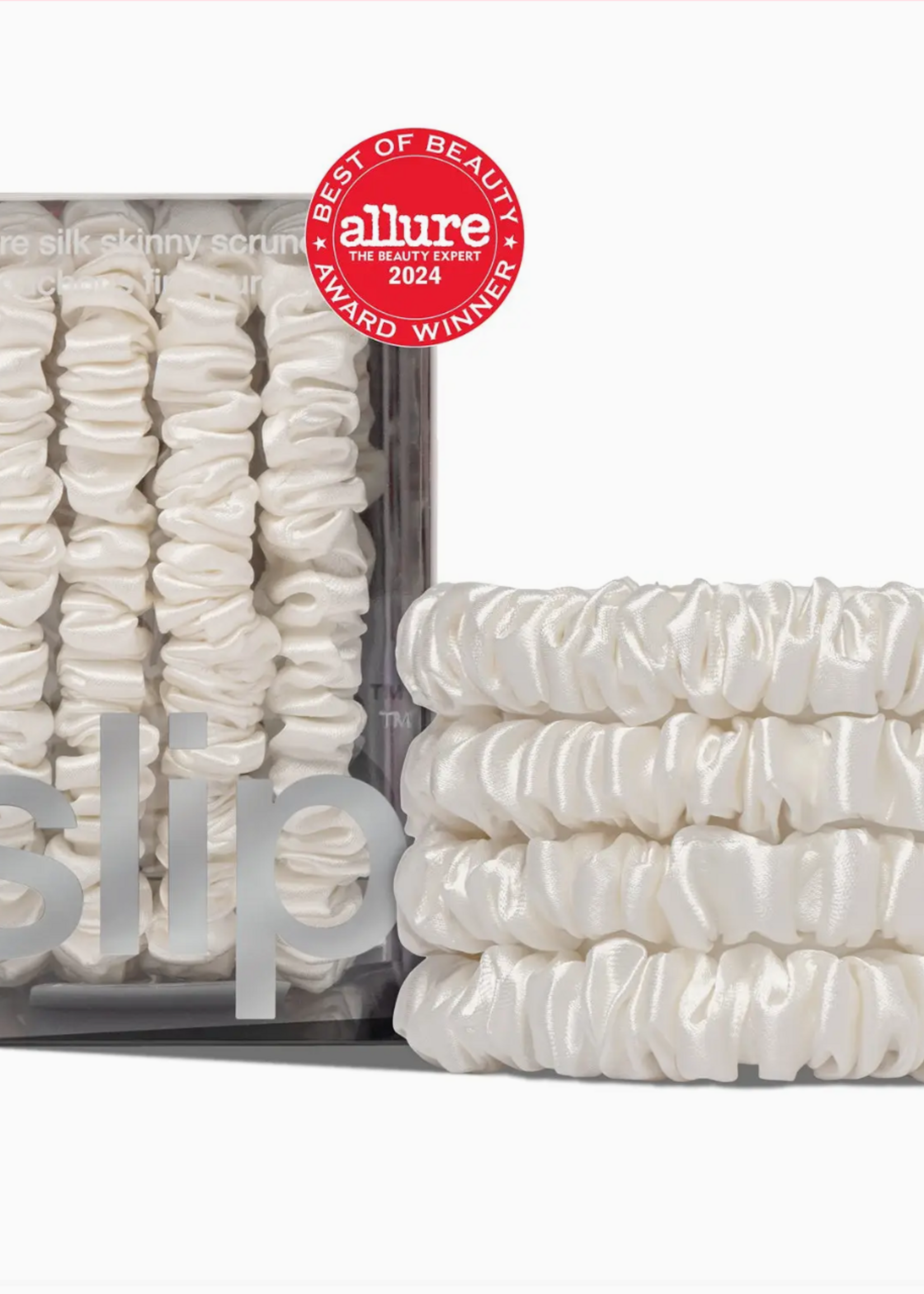 Slip Back To School White Skinny Scrunchies