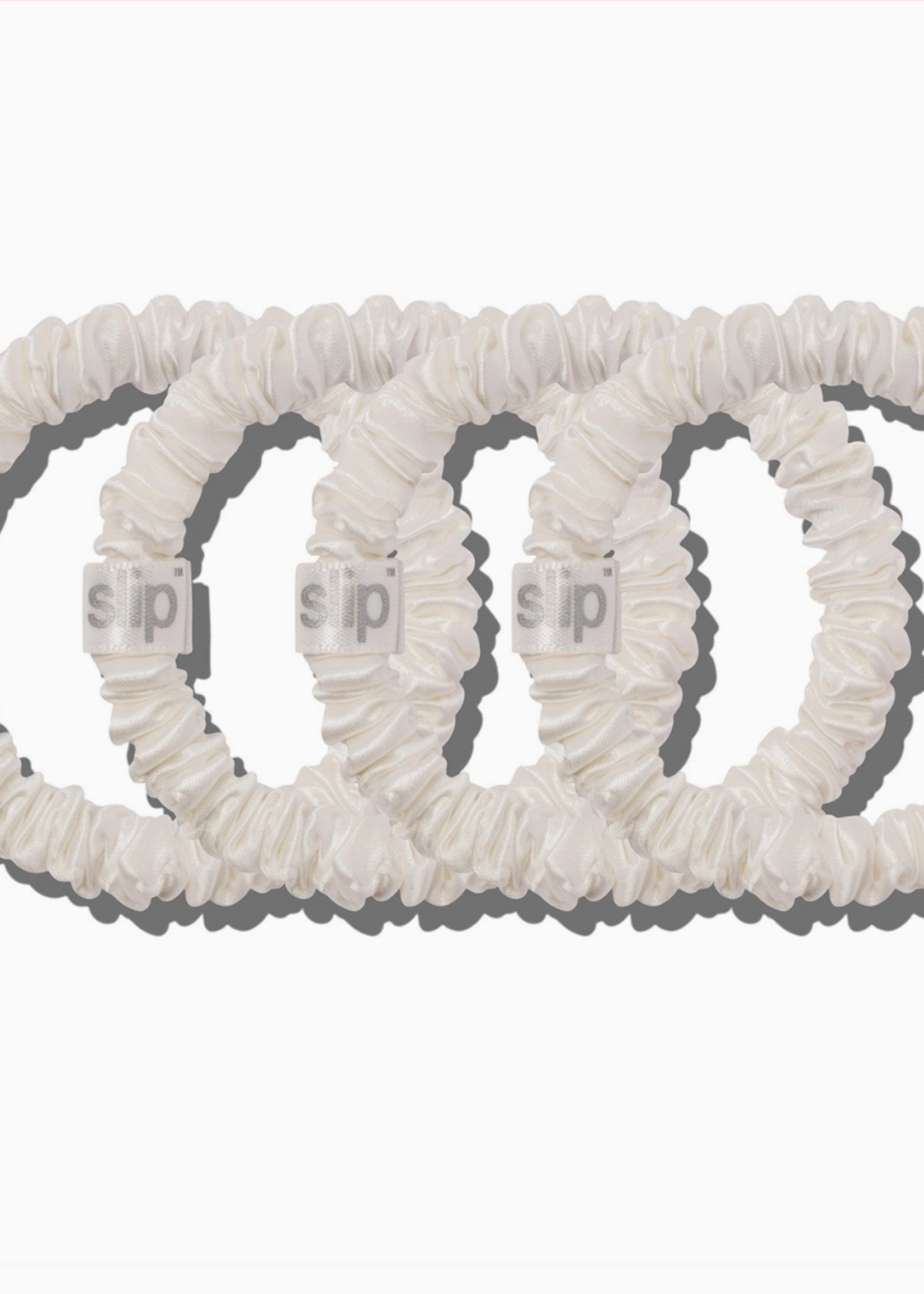 Slip Back To School White Skinny Scrunchies