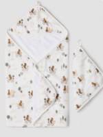Loulou Lollipop Hooded Towel Set-Bears on Bikes