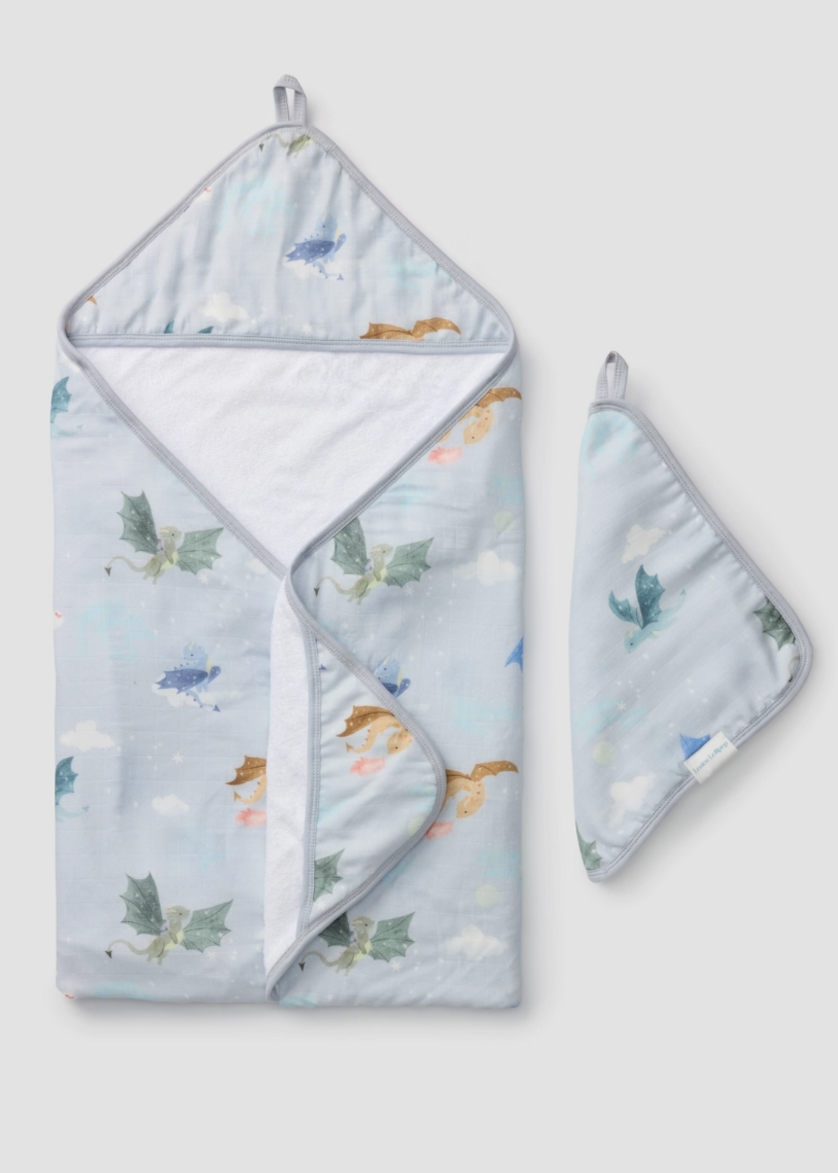 Loulou Lollipop Hooded Towel Set-Magical Dragons