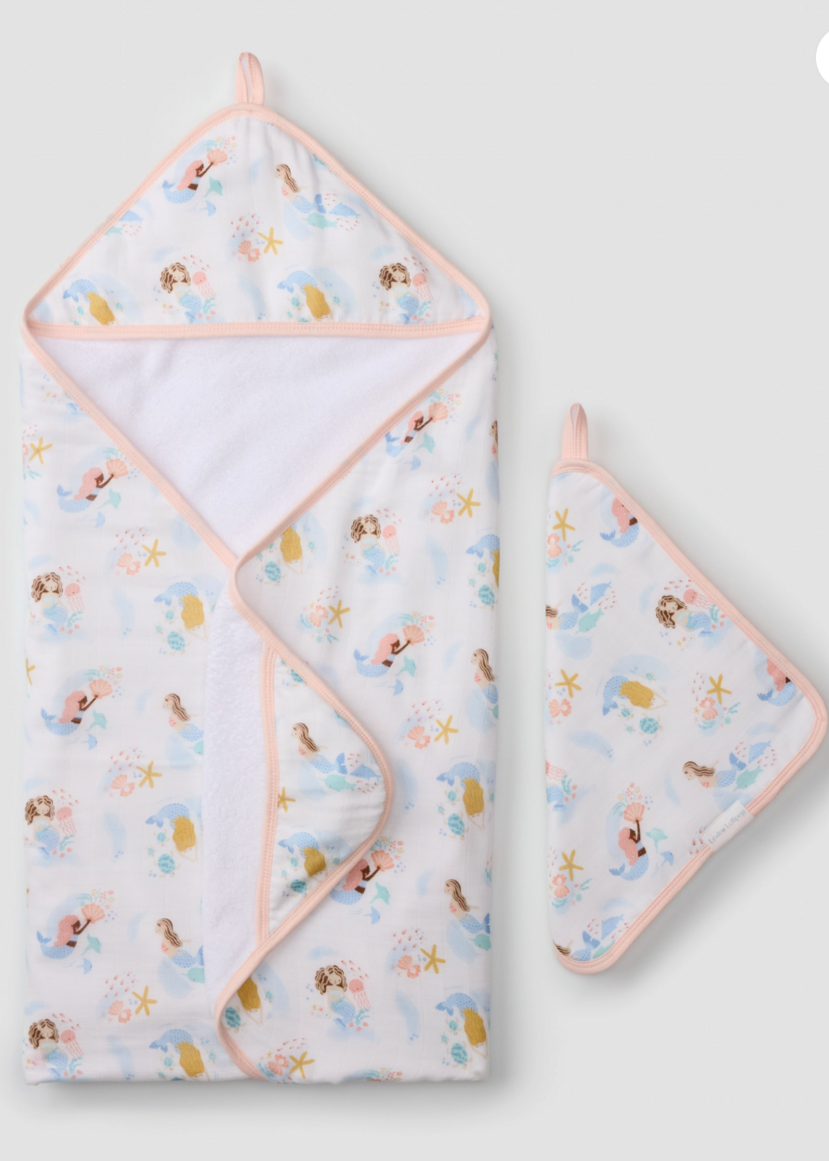 Loulou Lollipop Hooded Towel Set-Mermaids