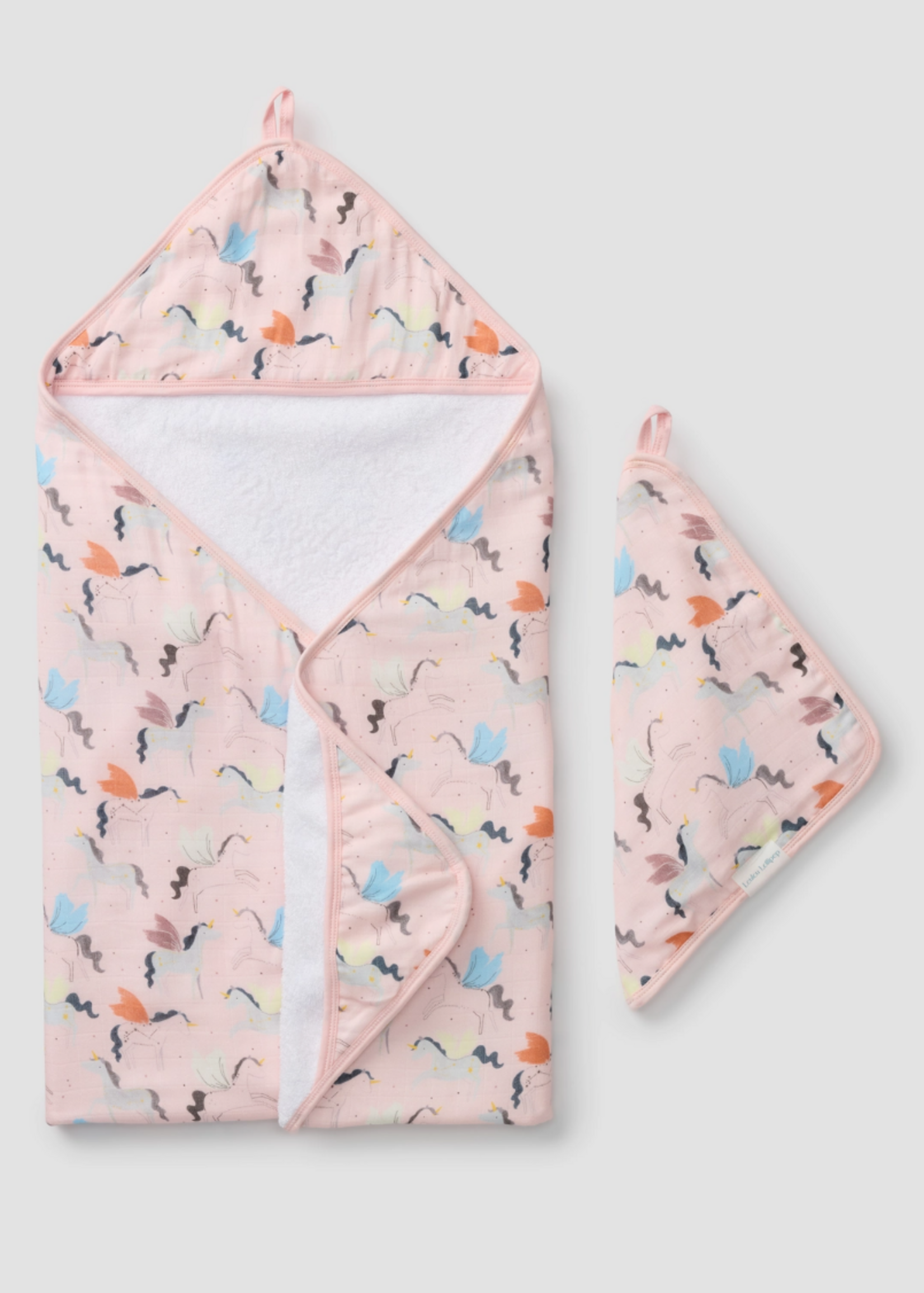 Loulou Lollipop Hooded Towel Set-Unicorn Ballet