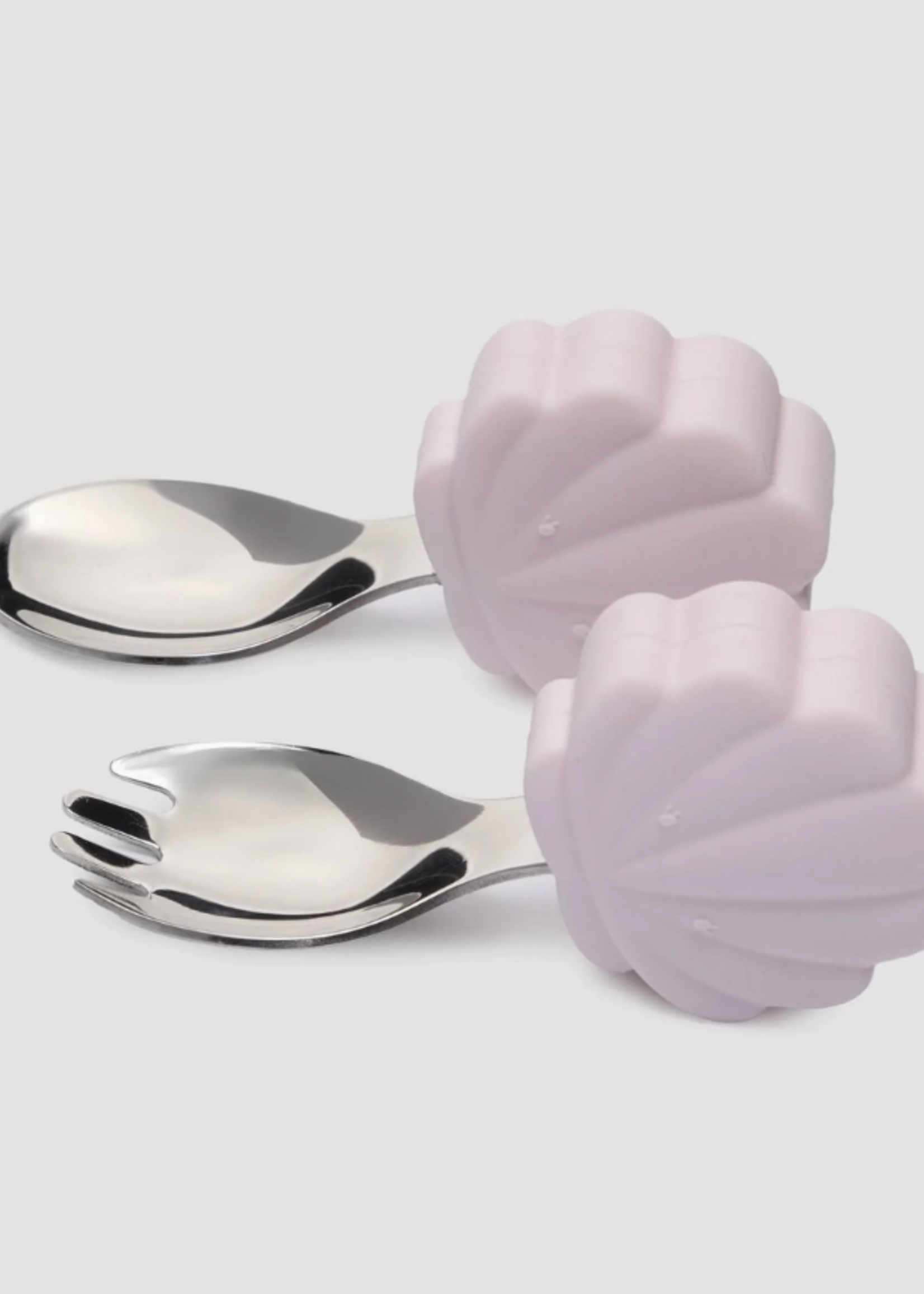 Loulou Lollipop Learning Utensils Set-Shell pink