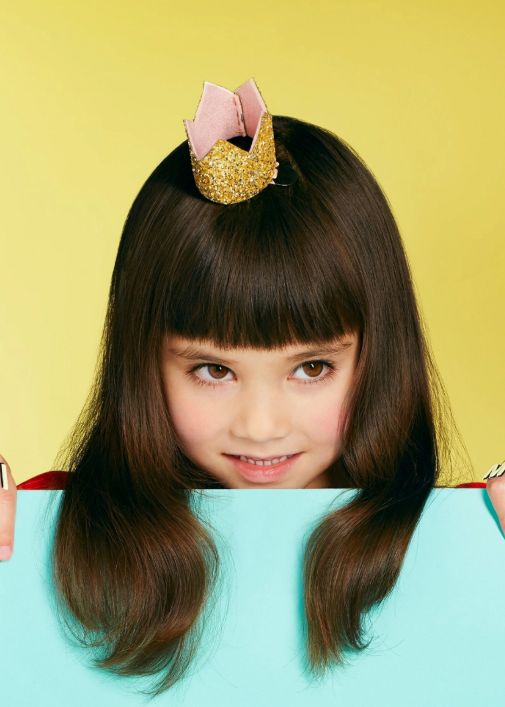 Meri Meri Mini Gold Glitter Crown Hair Clip