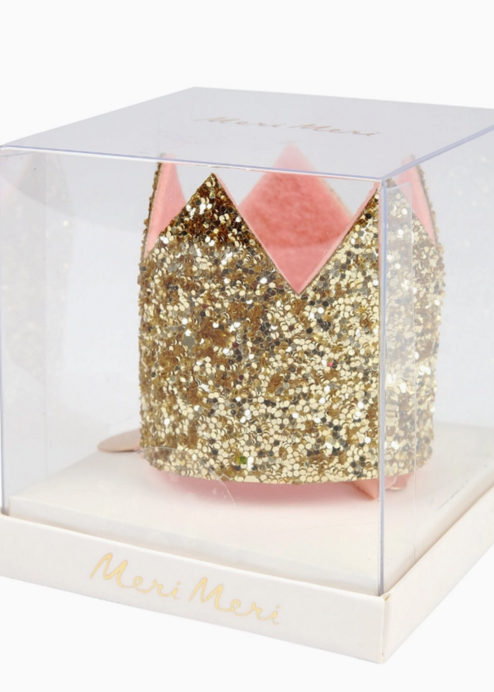 Meri Meri Mini Gold Glitter Crown Hair Clip