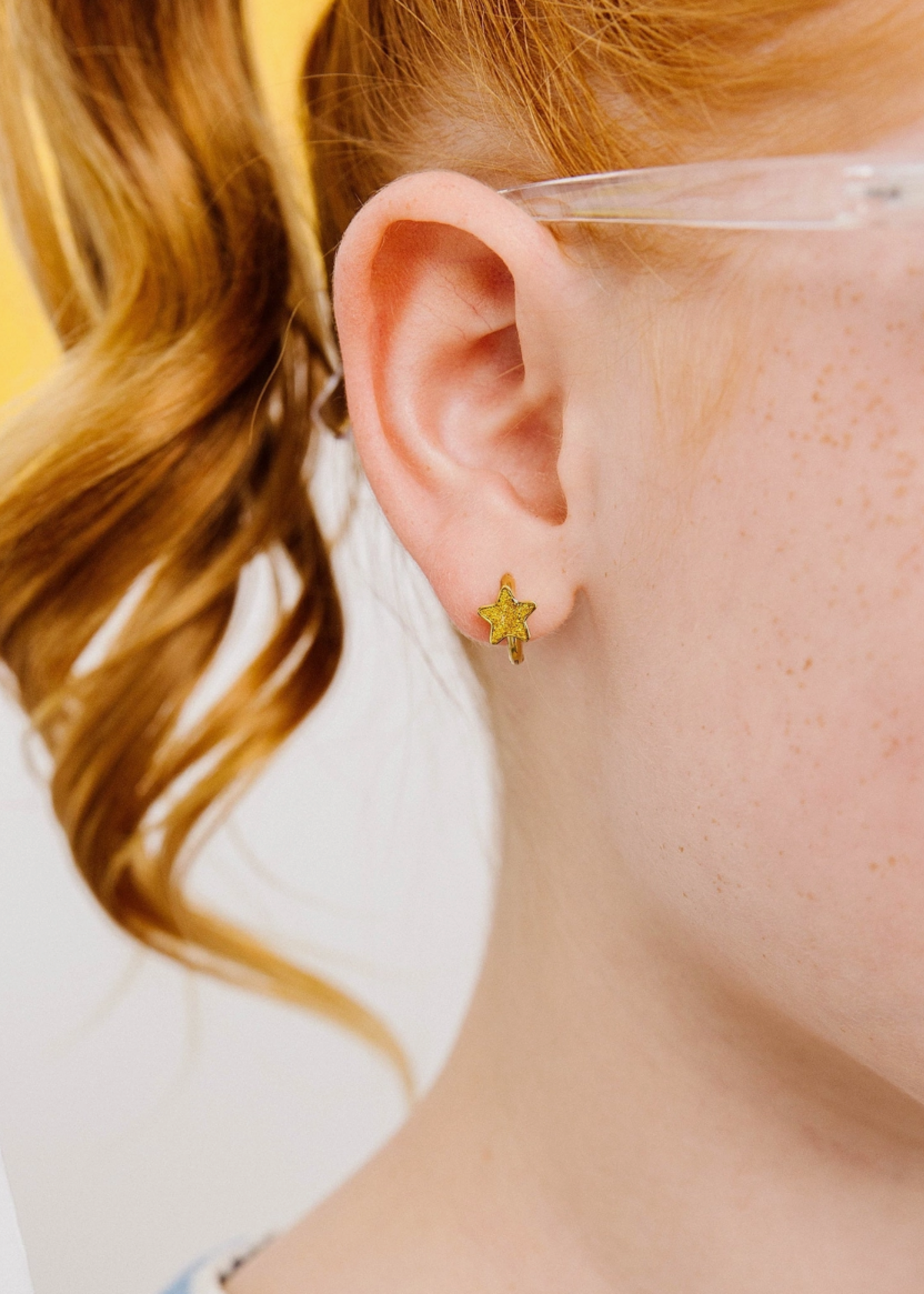 Pierced Gold Star Huggies