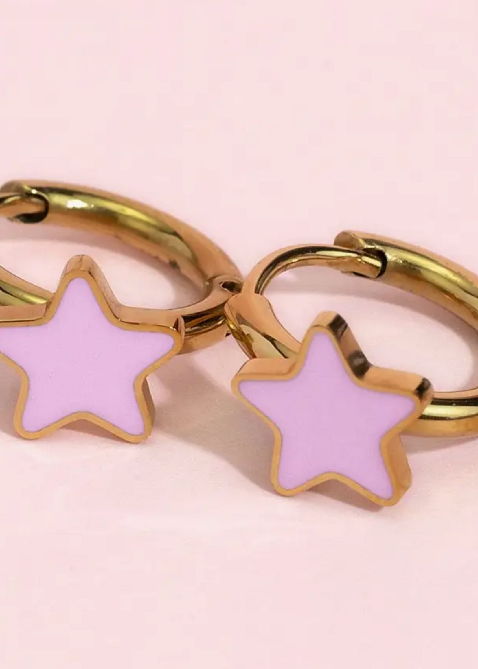 Pierced Pink Star Huggie