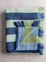 Olive & Loom Cabana Stripe Beach Towel - Blue/Navy