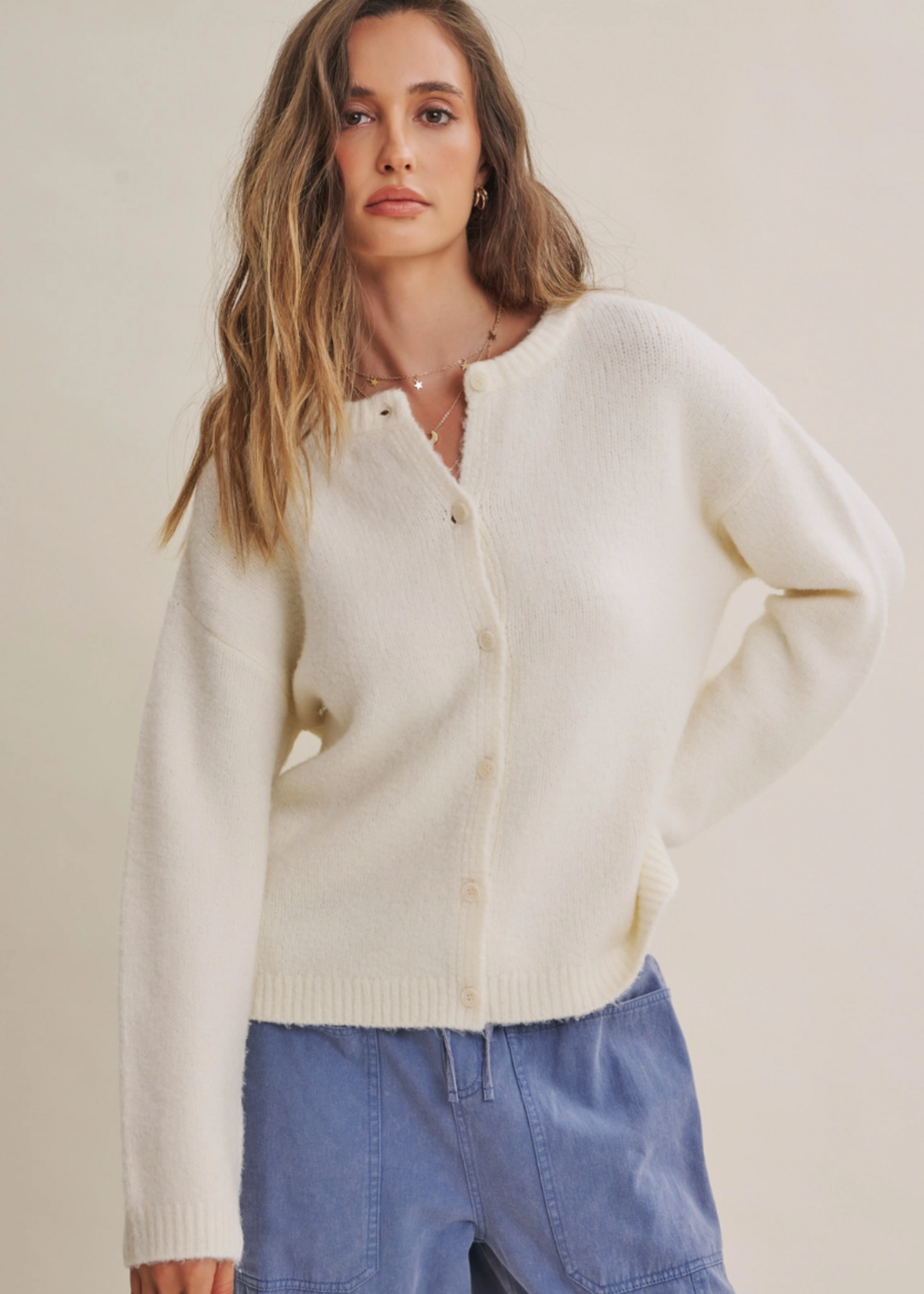 in february Cotton Candy Cloud Touch Easy Layering Sweater Cardigan