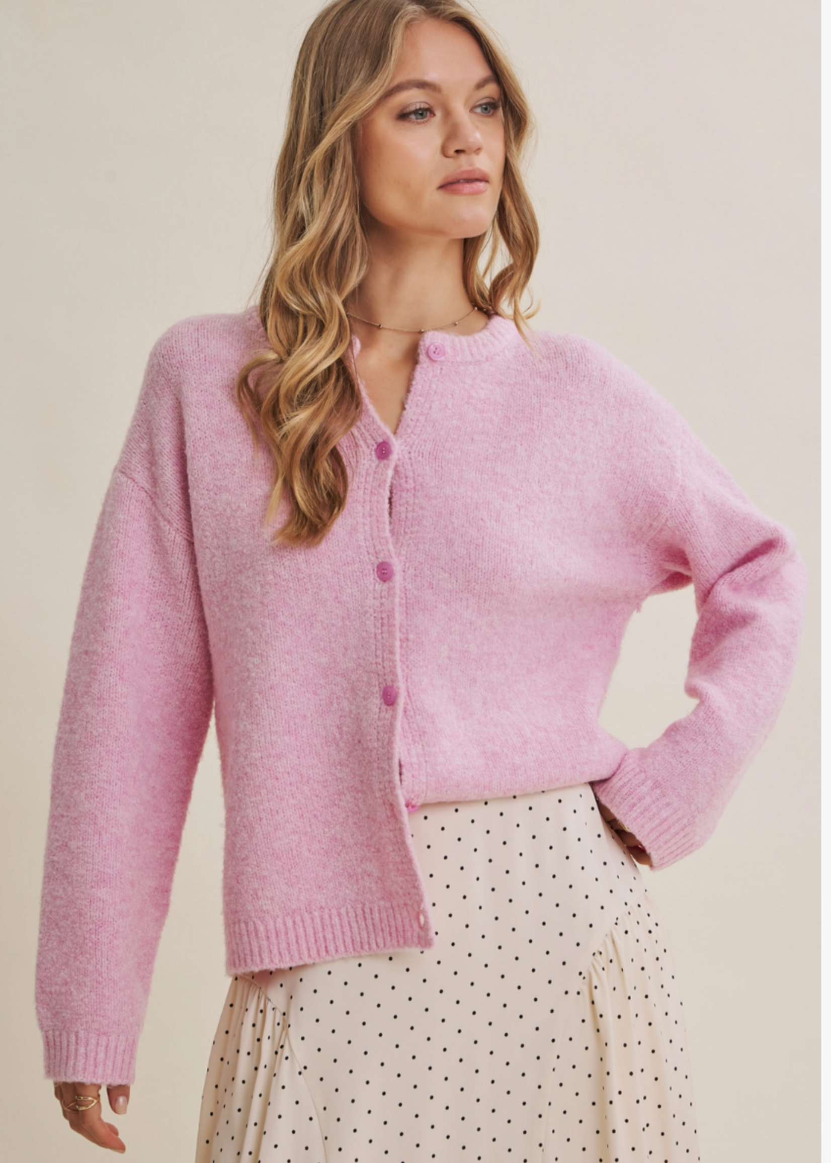 in february Cotton Candy Cloud Touch Easy Layering Sweater Cardigan