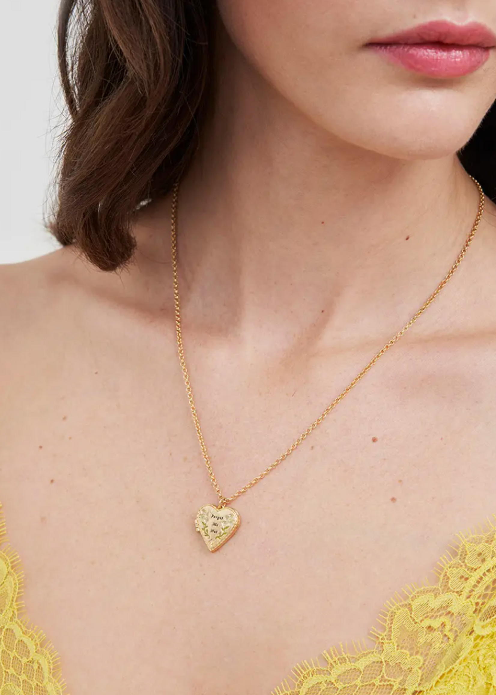 Fable England Floral Heart Gold Locket Necklace