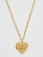 Fable England Floral Heart Gold Locket Necklace