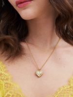 Fable England Jasmine Heart Gold Locket Necklace