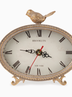 Blossom Bucket & Crossroads Home Metal Tabletop Clock with Bird