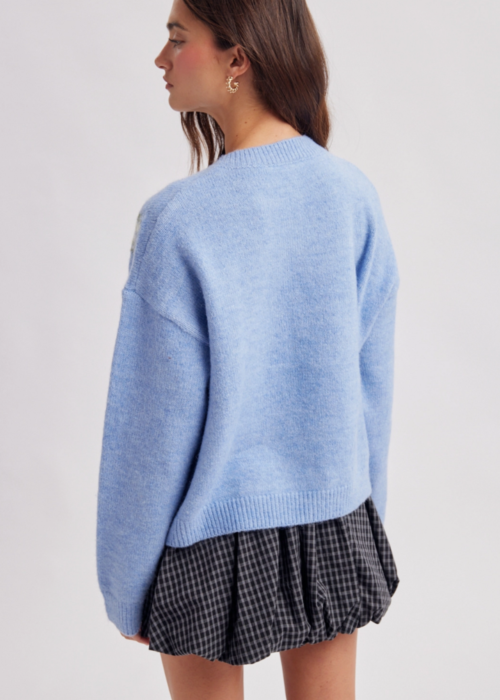 Wishlist Apparel Roses Floral Sweater Cardigan