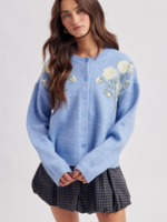 Wishlist Apparel Roses Floral Sweater Cardigan