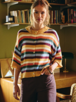 in february Quiet Weekend Multi Stripe Wool Blend Sweater Cardigan