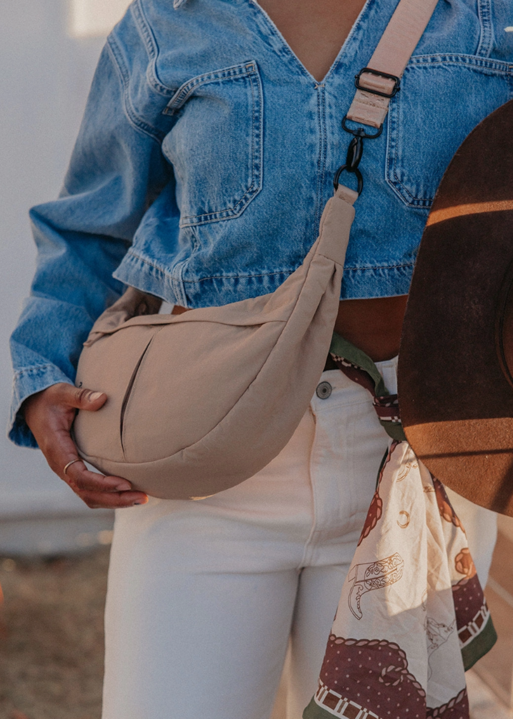 Brixley Caramel Crescent Bag