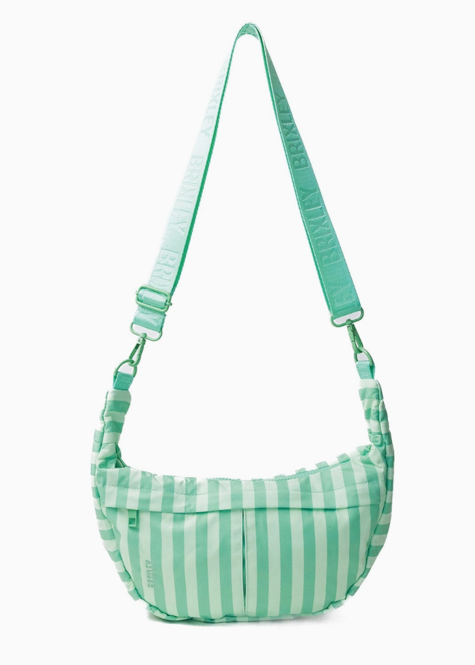 Brixley Seafoam Stripe Crescent Bag