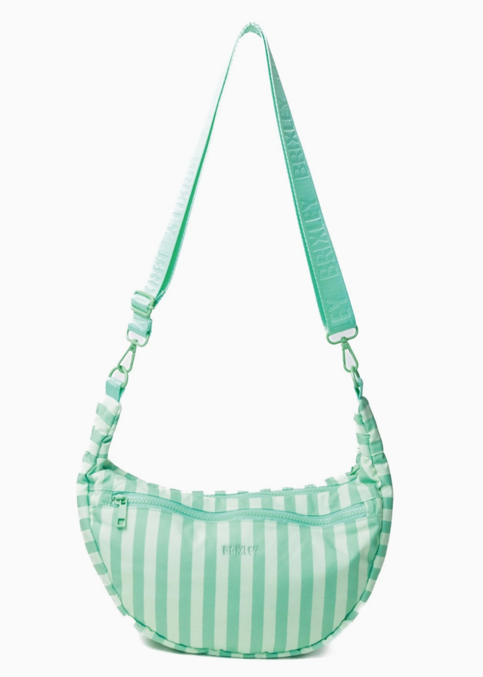Brixley Seafoam Stripe Crescent Bag