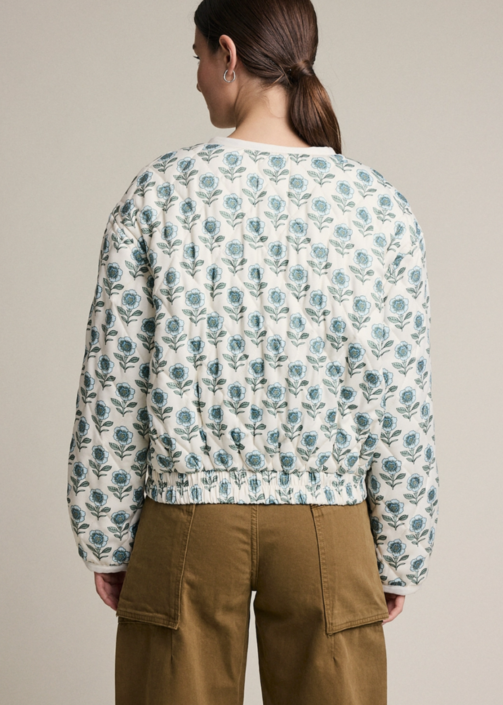 RAISONNEL Floral Quilted Zip-Up Jacket