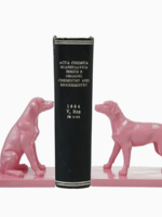 Hazel Mazel Resin Dog Bookends, Pink