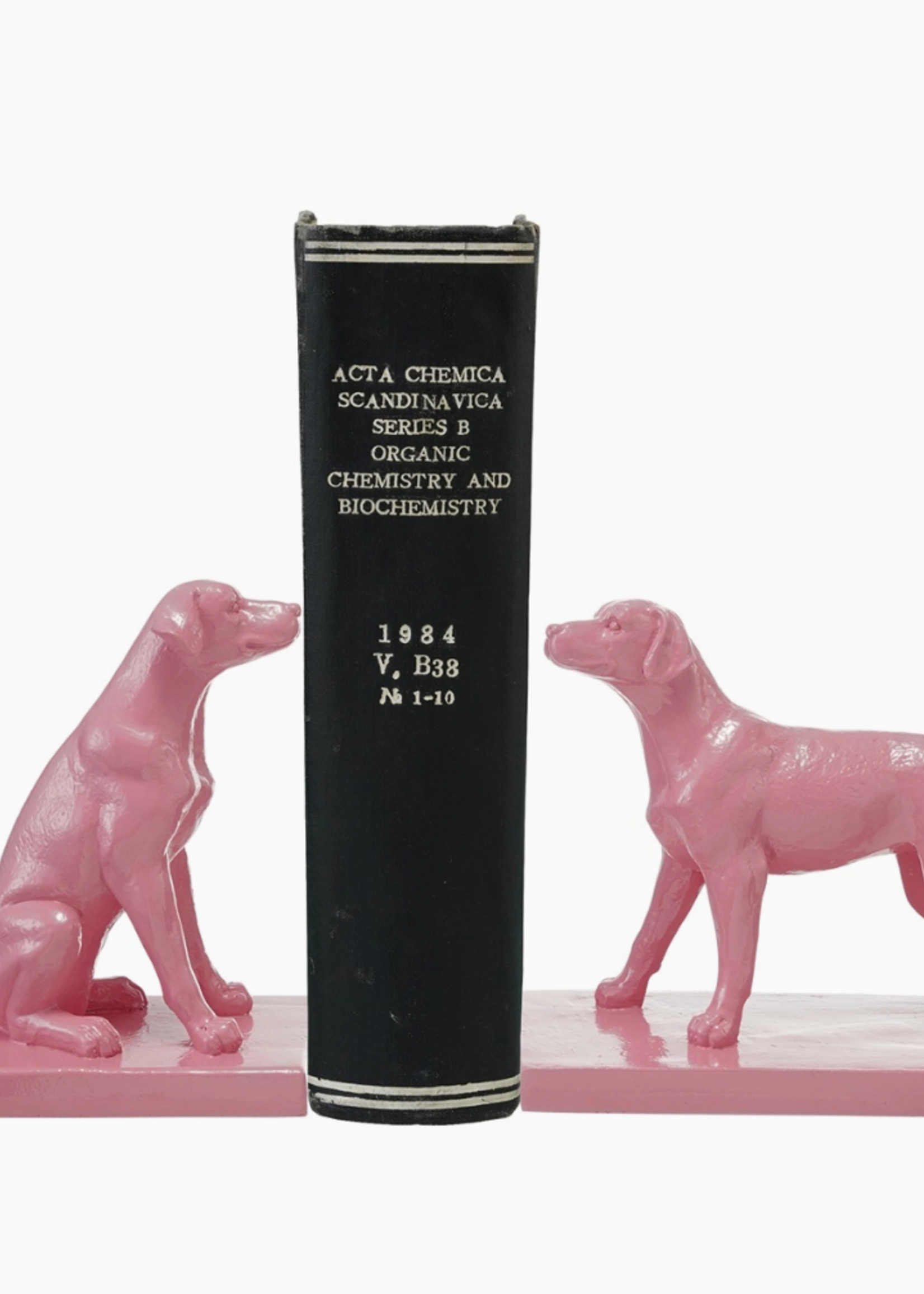 Hazel Mazel Resin Dog Bookends, Pink