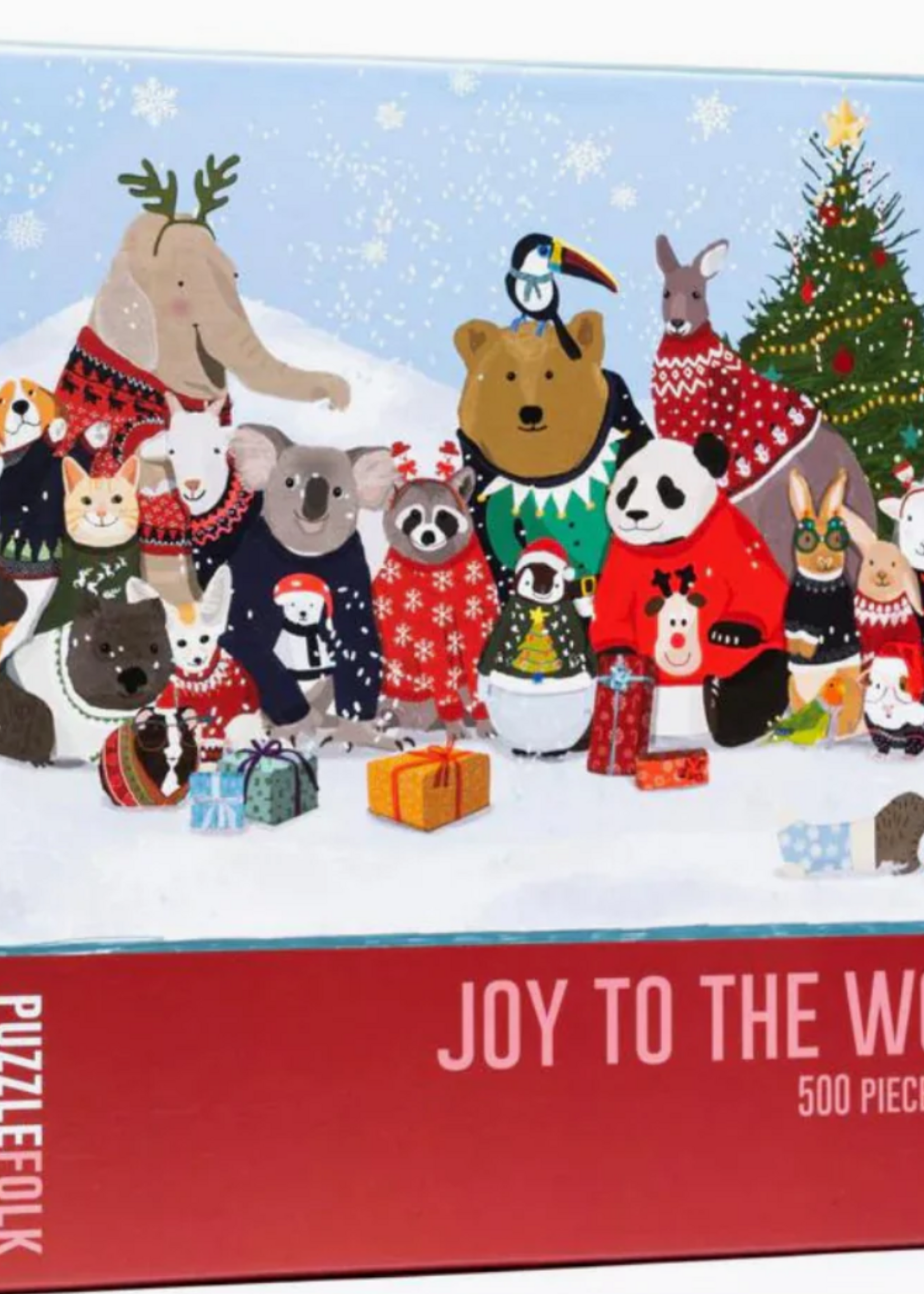 Puzzlefolk Joy To the Wool 500 Piece Animal & Critter Christmas Puzzle