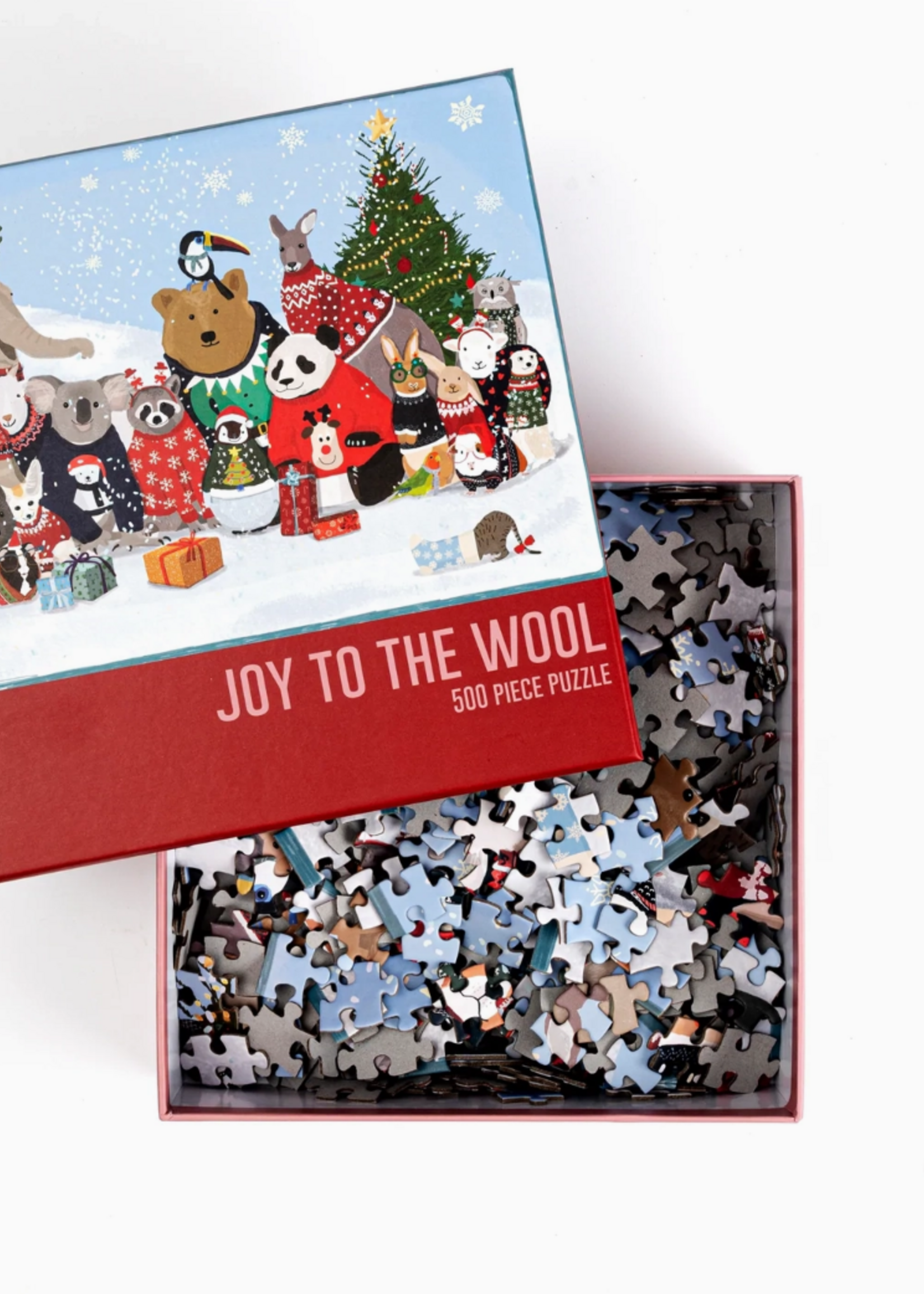 Puzzlefolk Joy To the Wool 500 Piece Animal & Critter Christmas Puzzle