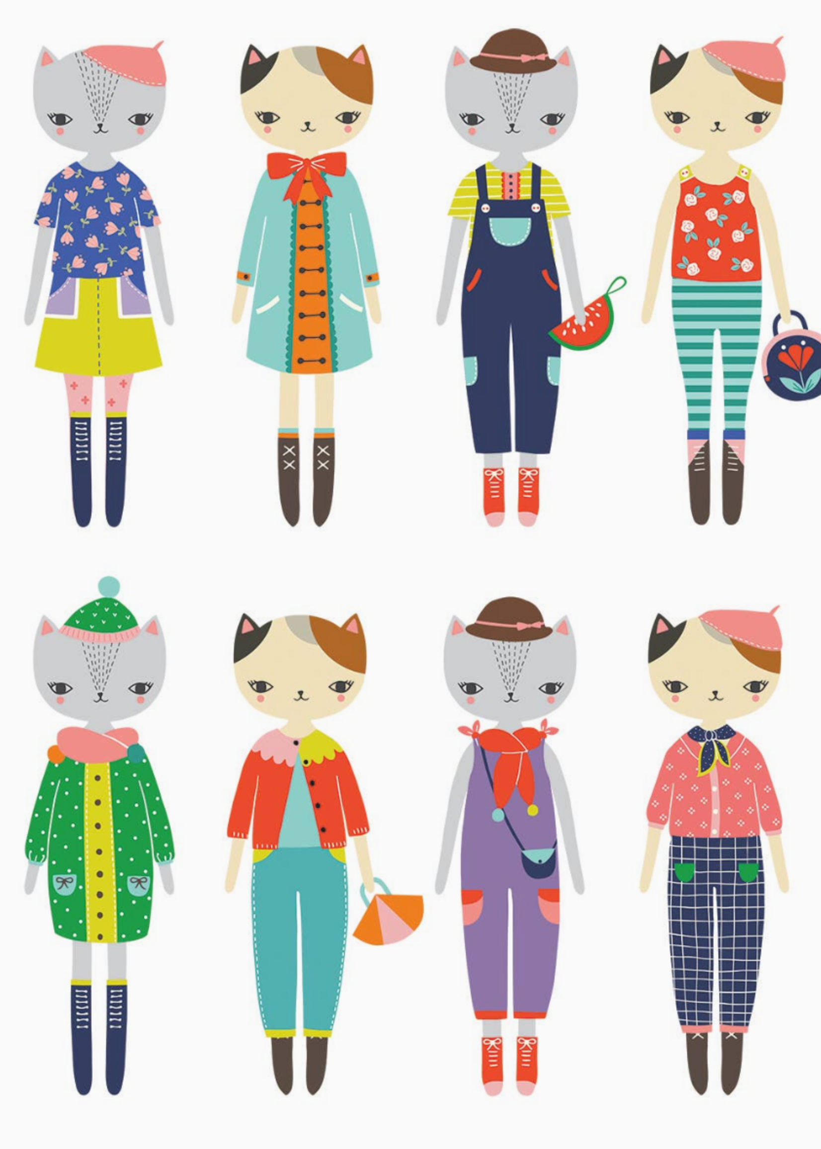 Chronicle Books Cat Fashion Magnetic Figures
