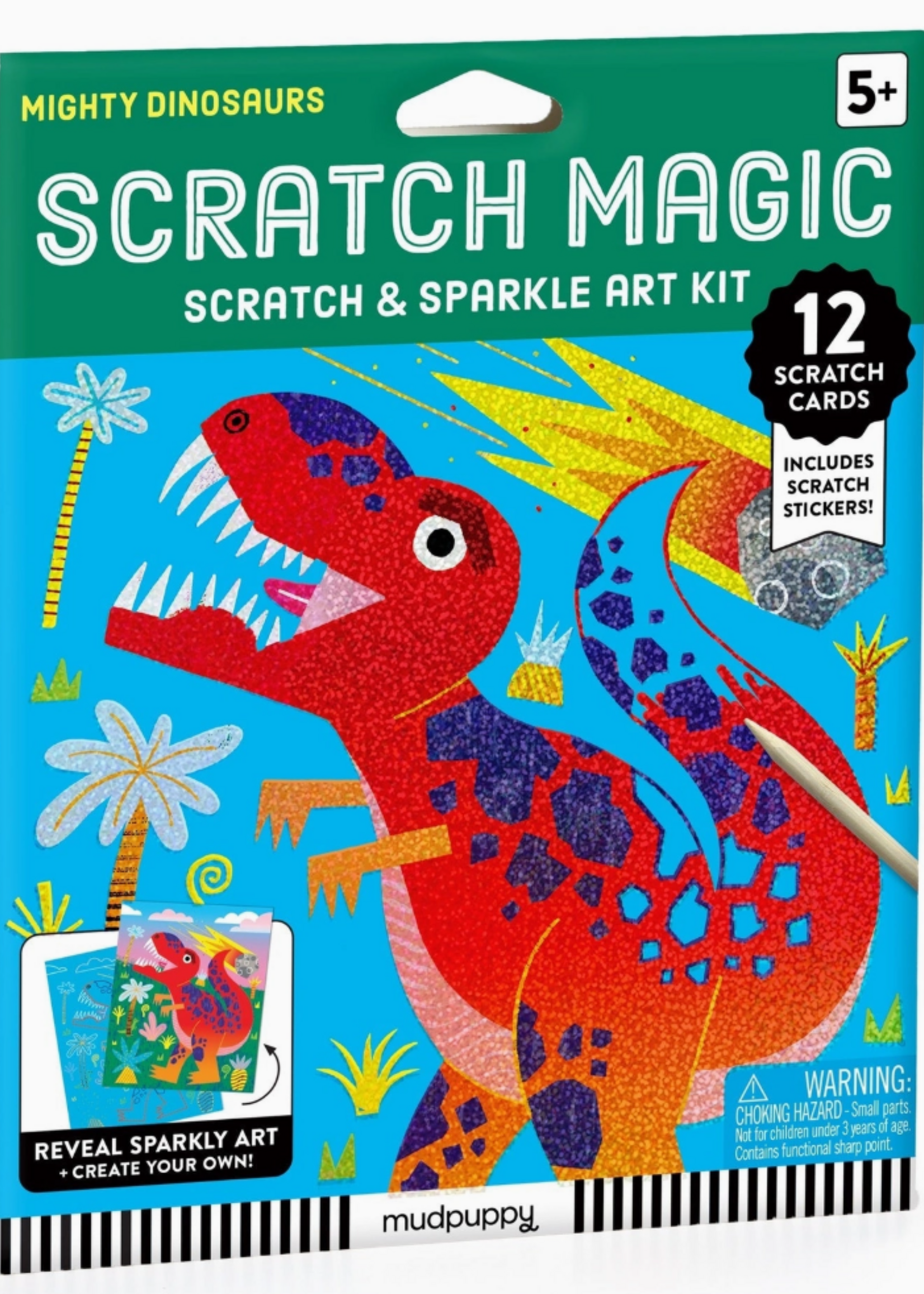 Chronicle Books Mighty Dinosaurs Scratch Magic: Scratch & Sparkle Art Kit