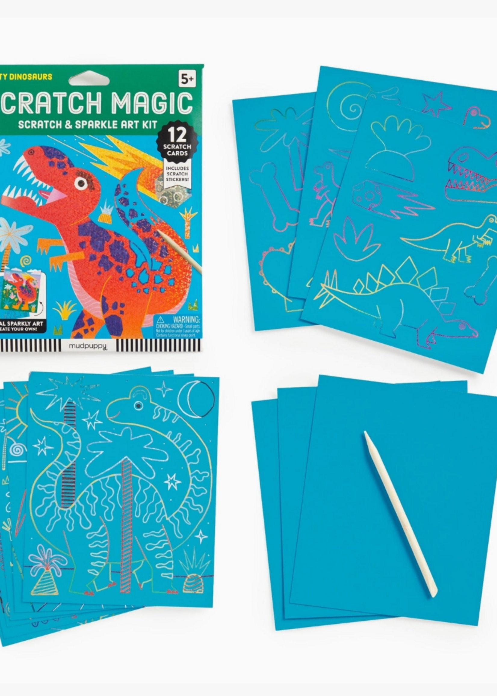 Chronicle Books Mighty Dinosaurs Scratch Magic: Scratch & Sparkle Art Kit