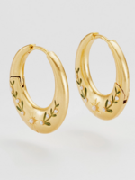 Fable England Niva Mistletoe Hoop Earrings