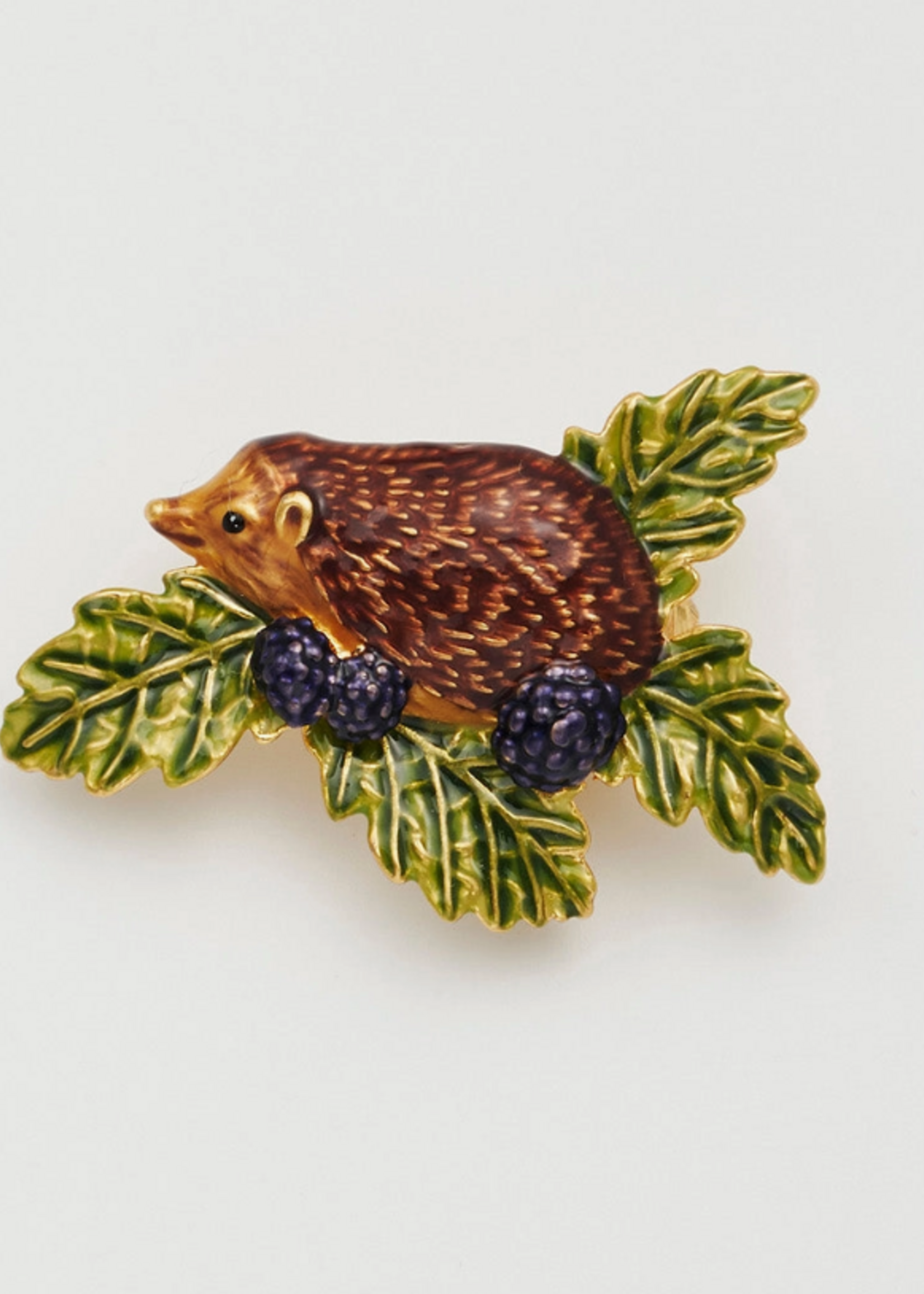 Fable England Hedgehog and Blackberry Brooch